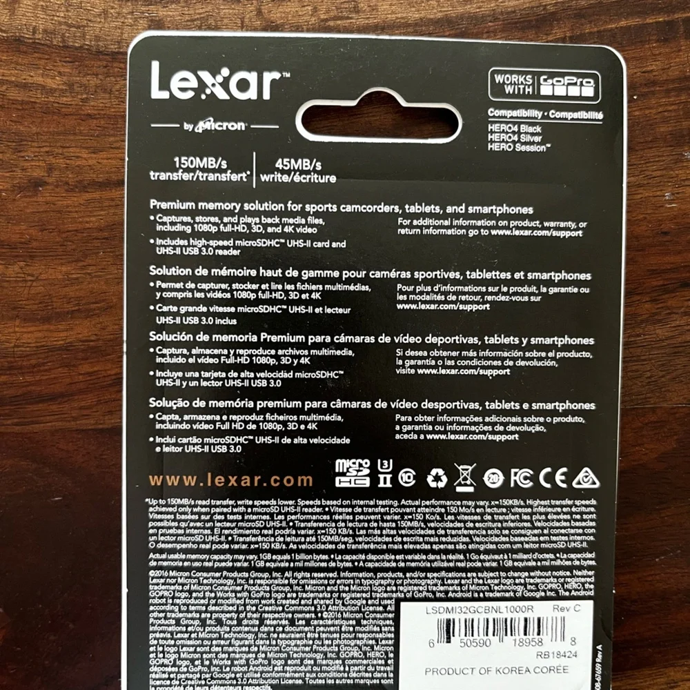 Two New 32gb Lexar by Micron professional microsdhc UHS-II 1000x